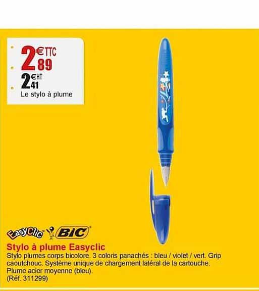stylo à plume easyclic bic