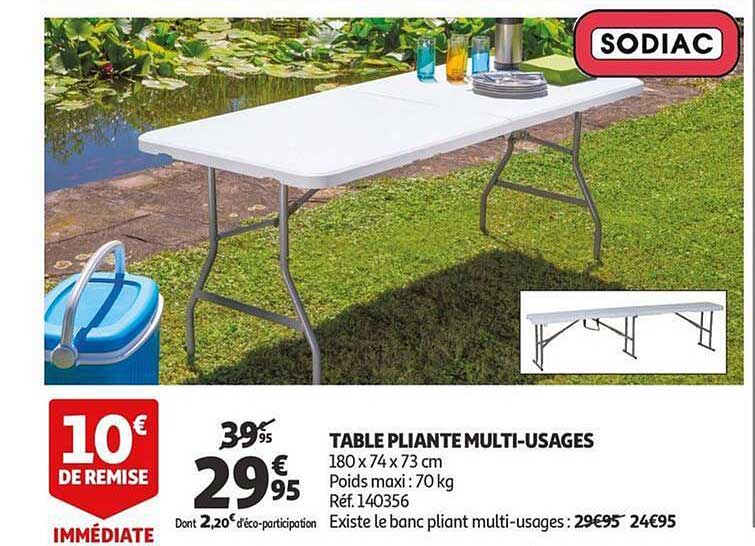 table pliante multi usages sodiac