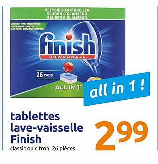 tablettes lave vaisselle finish