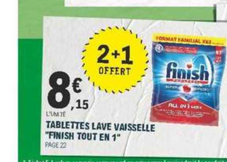tablettes lave vaisselle finish tout en 1 2+1 offert