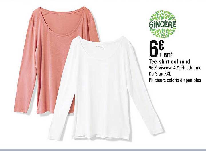 tee shirt col rond sincère