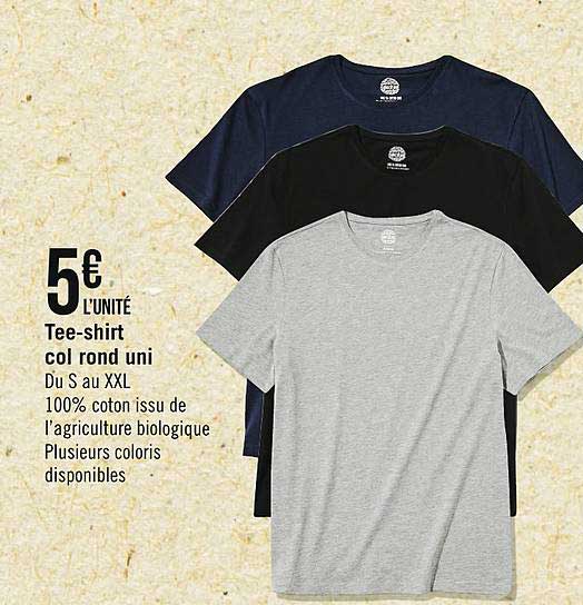 tee shirt col rond uni