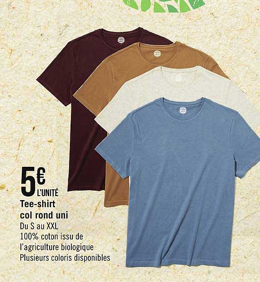 tee shirt col rond uni