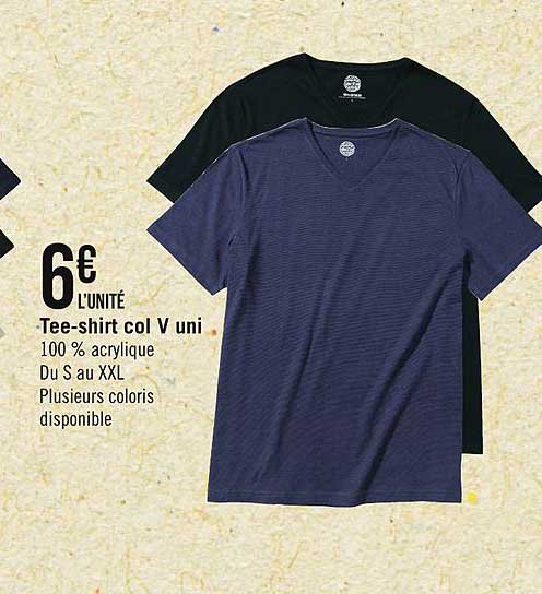 tee shirt col v uni