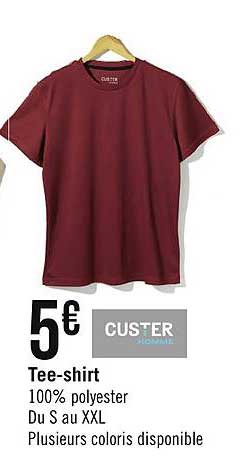 tee shirt custer homme