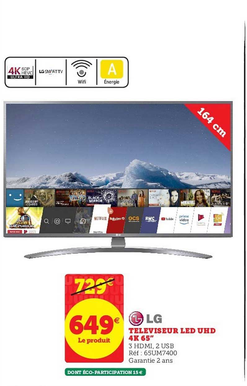 Téléviseur 65" Led Uhd 4k Lg