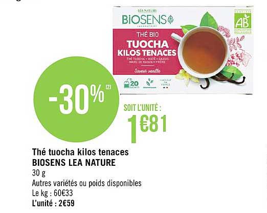 thé bio tuocha kilos tenaces biosens lea nature