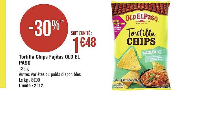 tortilla chips fajita old el passo