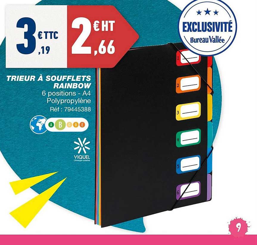 trieur à soufflets rainbow viquel