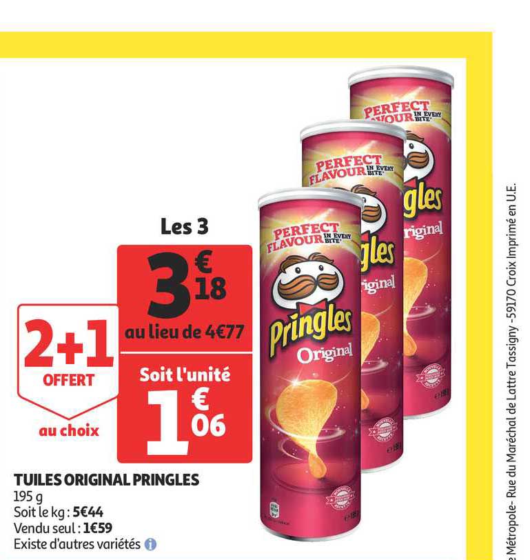 Tuiles Original Pringles  2+1 Offert