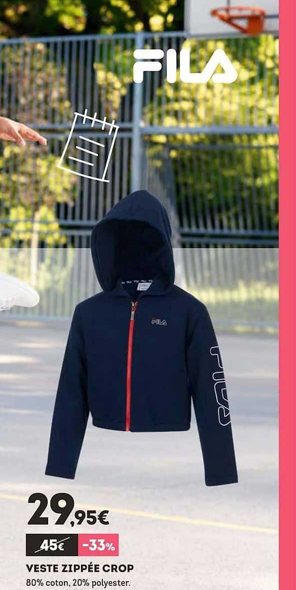 veste zippée crop fila