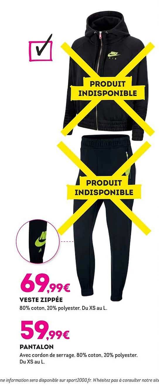 veste zippée pantalon nike