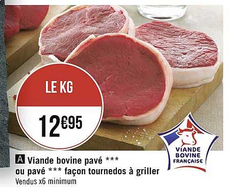 viande bovine pavé ou pavé façon tournedos à griller