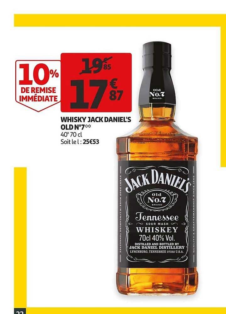 whisky jack daniels old n°7 10% de remise immédiate