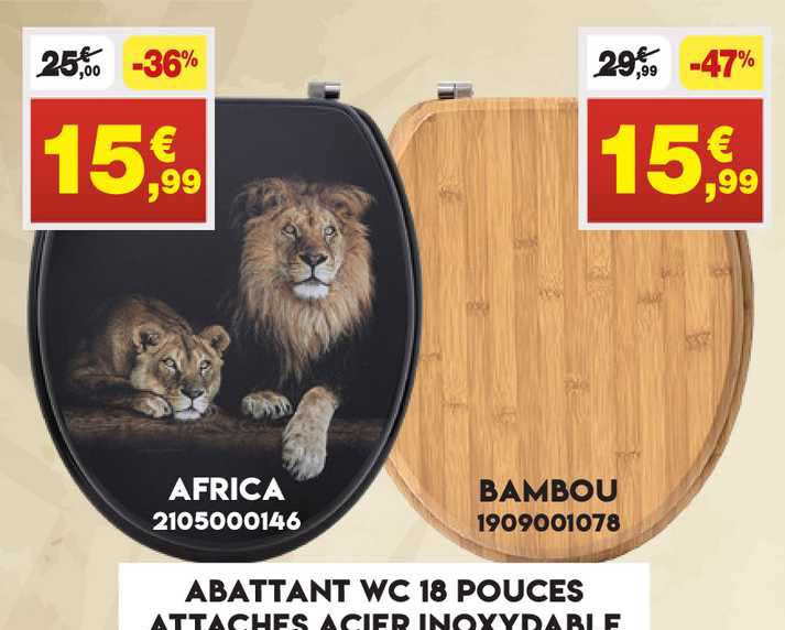 abttant wc 18 pouces attaches acier inoxydabale