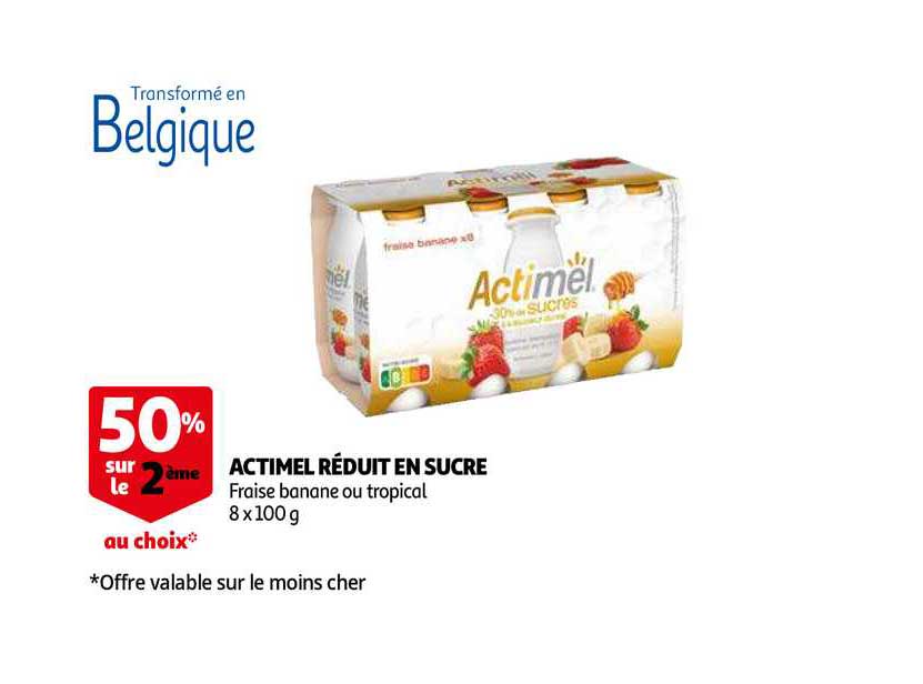 actimel réduit en sucre
