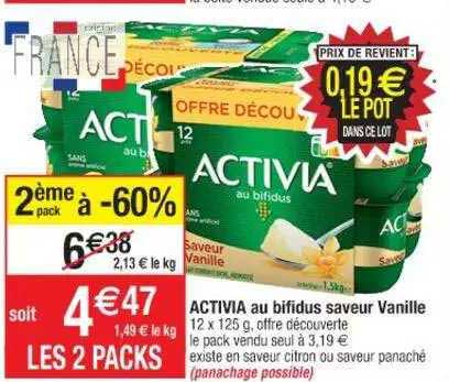Activia Au Bifidus Saveur Vanille