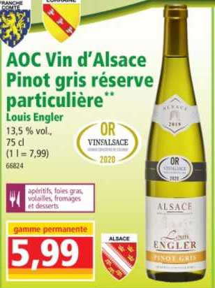 aoc vin d'alsace pinot gris réserve particulière louis engler