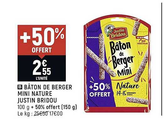 Bâton De Berger Mini Nature Justin Bridou