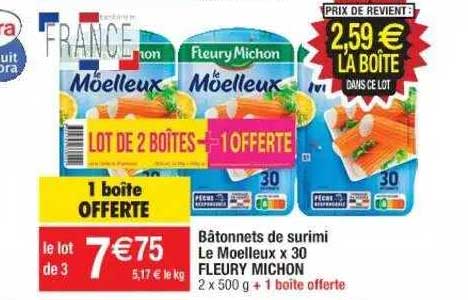 bâtonnets de surimi le moelleux x30 fleury michon