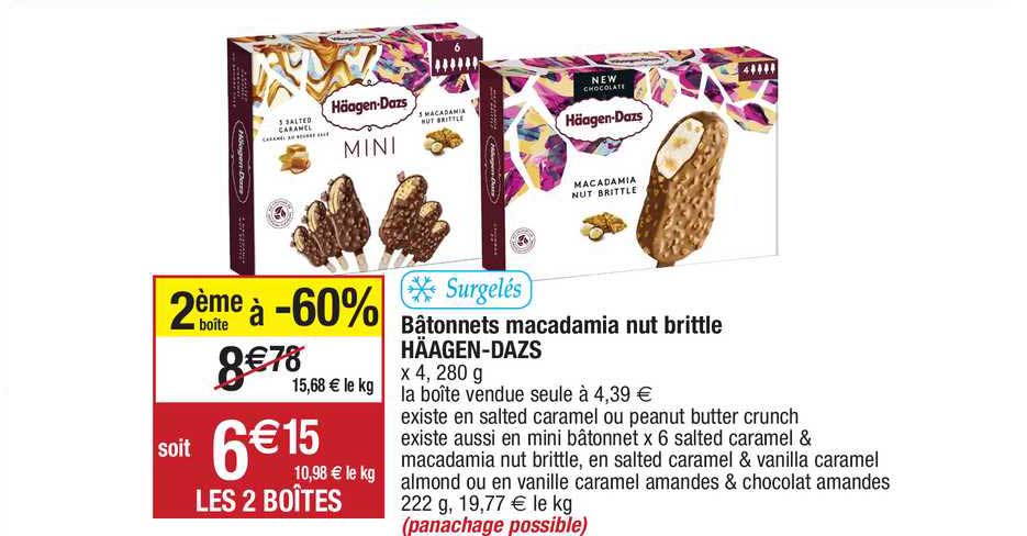 bâtonnets macadamia nut brittle häagen-dazs