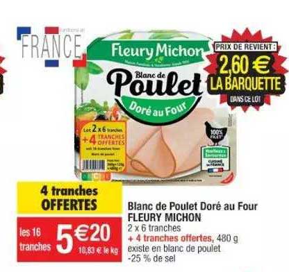 blanc de poulet doré au four fleury michon