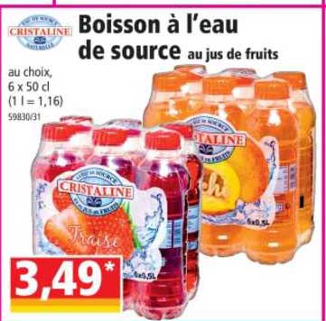 boisson à l'eau de source au jus de fruits