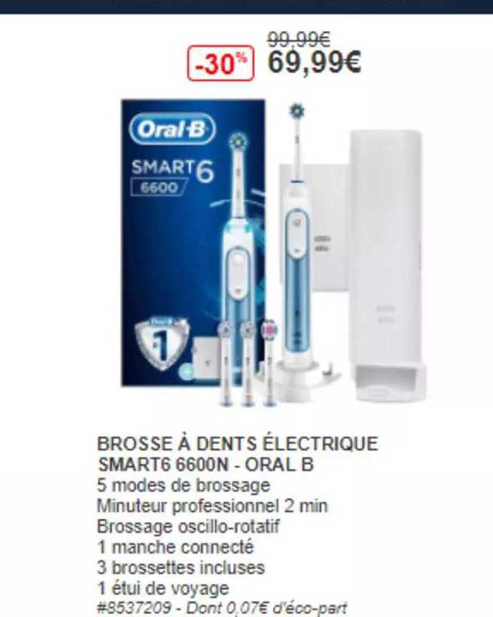 brosse à dents électrique smart6 6600n - oral b