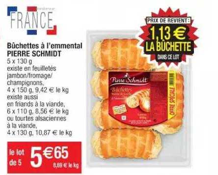 bûchettes à l'emmental pierre schmidt