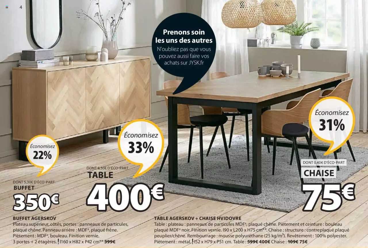 Buffet Agerskov, Table Agerskov + Chaise Hvidovre