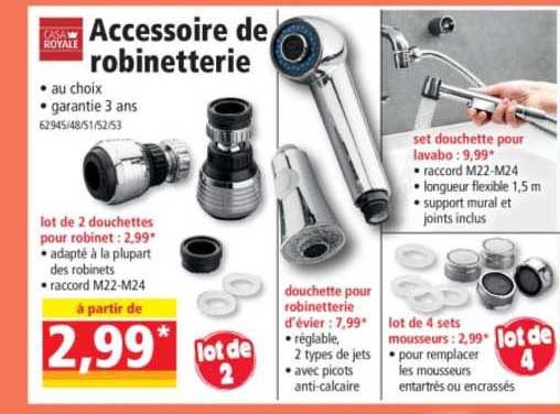 casa royale accessoires de robinetterie