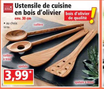 casa royale ustensile de cuisine en bois d'olivier