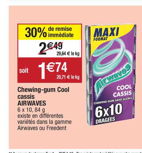 chewing-gum cool cassis ariwaves