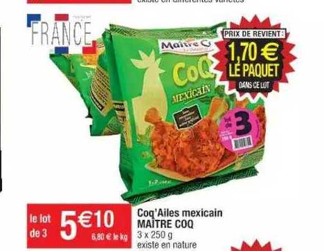 coq'ailes mexicain maître coq