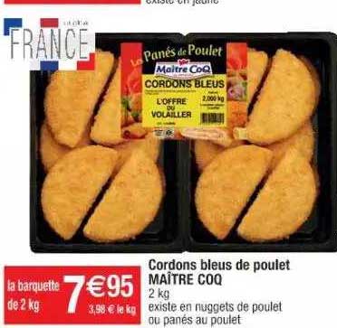 cordons bleus de poulet maître coq