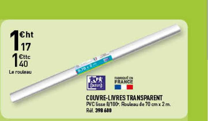 couvre-livres transparent oxford
