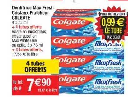 Dentifrice Max Fresh Cristaux Fraîcheur Colgate