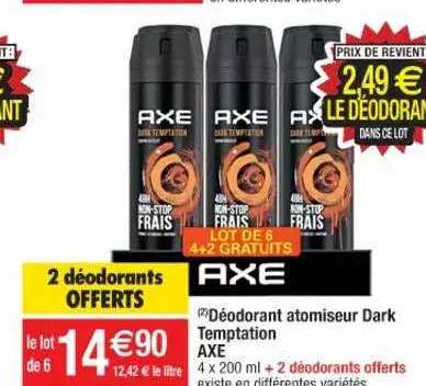 déodorant atomiseur dark temptation axe