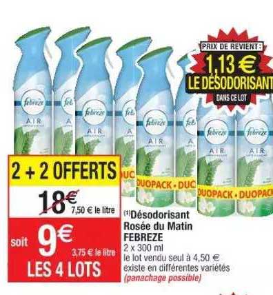 désodorisant rosée du matin febreze