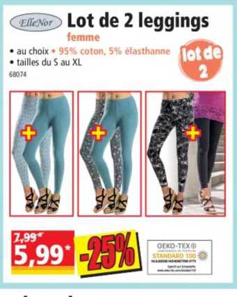 Ellenor Lot De 2 Leggings Femme