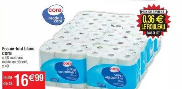 essuie-tout blanc cora