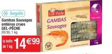 gambas sauvages entières crues gel-pêche