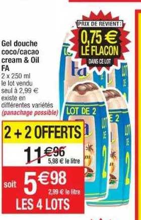 gel douche coco-cacao cream & oil fa