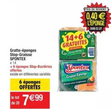 gratte-éponges stop-graisse spontex