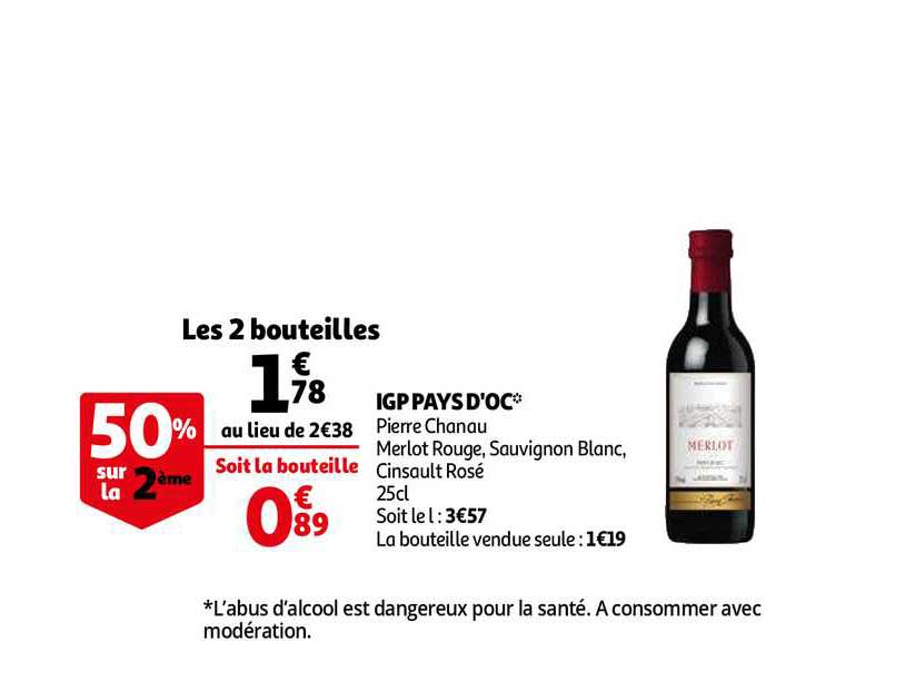 igp pays d'oc pierre chanau merlot rouge, sauvignon blanc, cinsault rosé