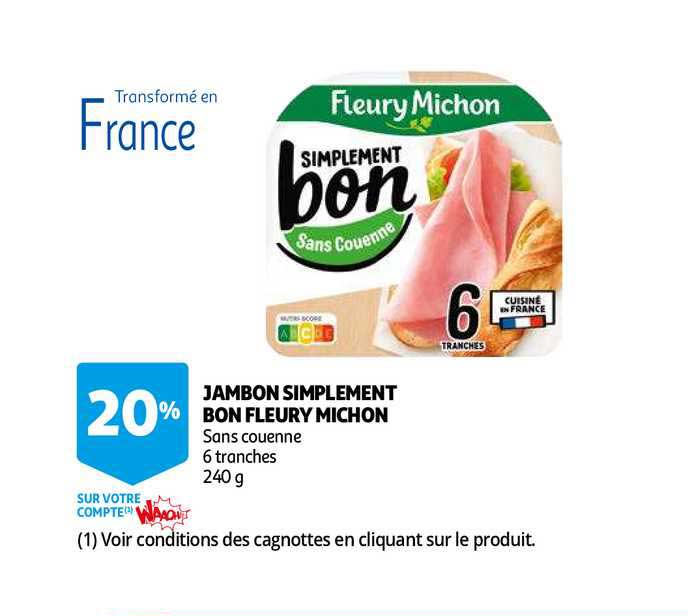 Jambon Simplement Bon Fleury Michon