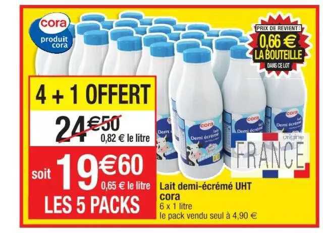 lait demi-écrémé uht cora