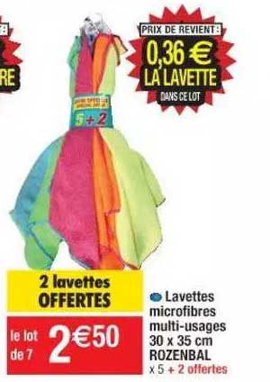lavettes microfibres multi-usages 30 x 35 cm rozenbal
