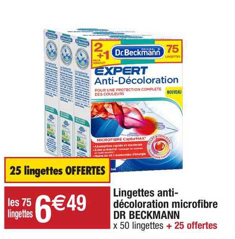 lingettes anti-décoloration microfibre dr beckmann