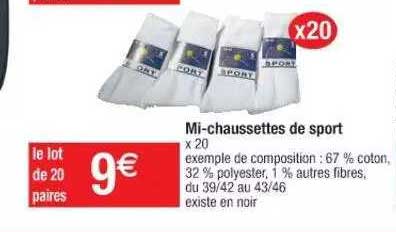 mi-chaussettes de sport